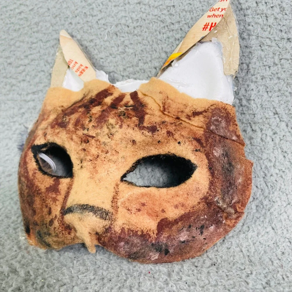 Felt Cat Therian Mask Handmade Costume Cosplay Feline‎ Halloween Party